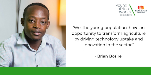 Brian bosire one of the participants at the 2017 Young Africa Works summit