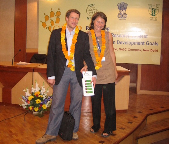 YPARD co-founders at the official launch of YPARD at the GFAR Triannual conference in New Delhi, November 2006 (Alessandra and Markus Buerli)